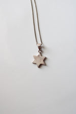 Pastel Blue & Pink Star Of David Sterling Silver Necklace