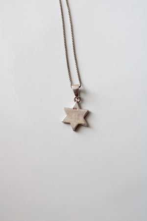 Pastel Blue & Pink Star Of David Sterling Silver Necklace