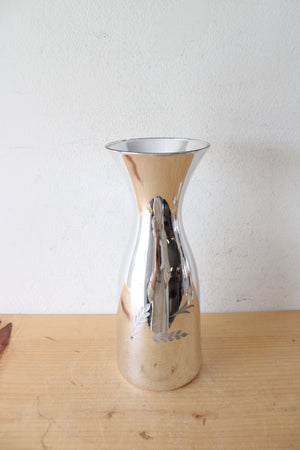 Mueller Candlelite Crystal Silver Hand Blown Hand Cut Carafe & Goblet Set
