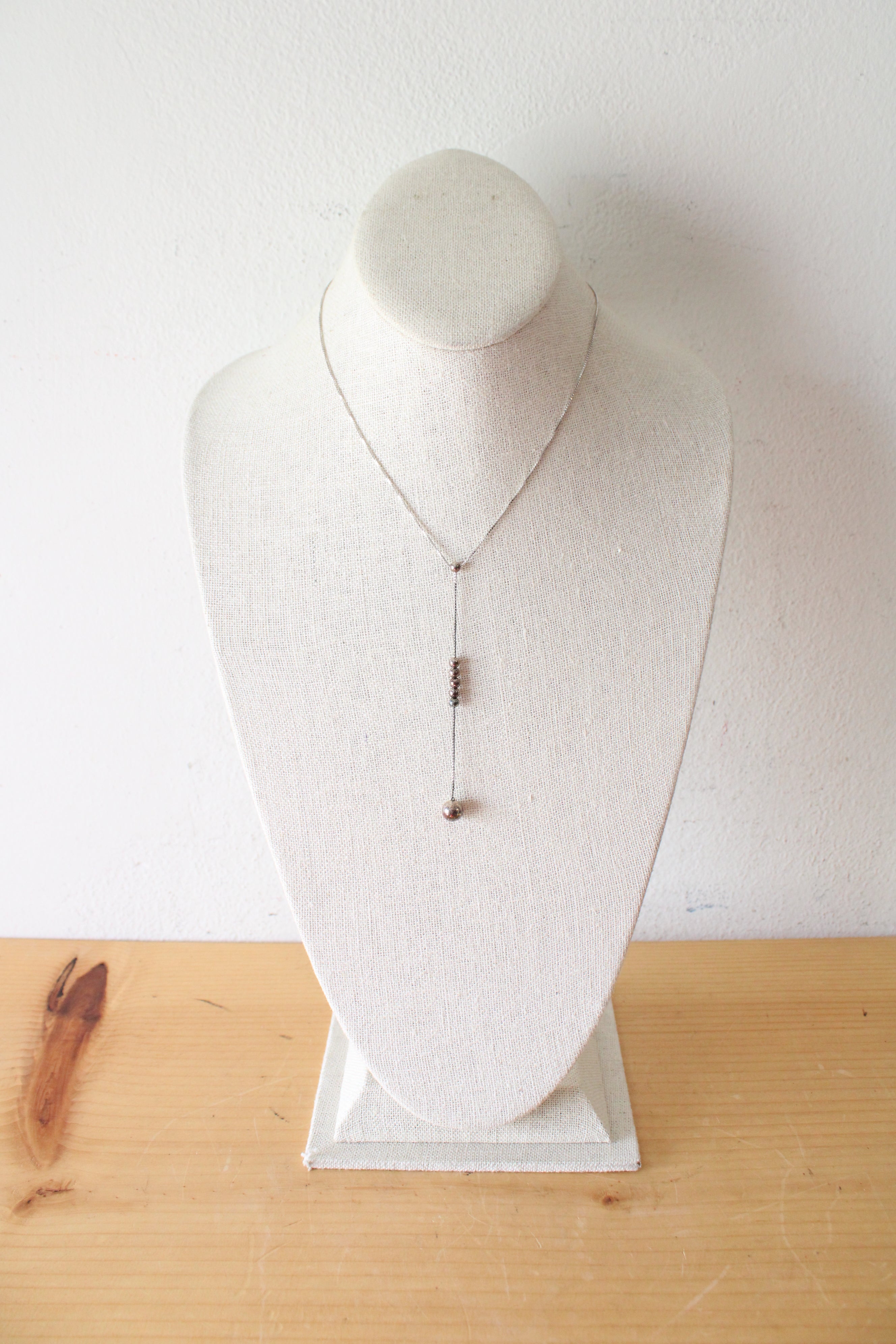 Jared Sterling Silver Beaded Dangle Pendant Necklace