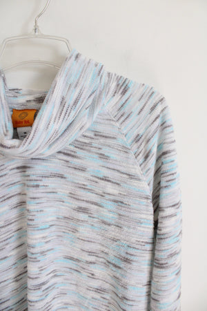 Ruby Rd. Light Gray & Blue Turtleneck Sweater | M