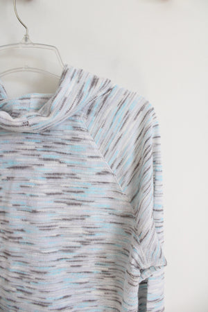 Ruby Rd. Light Gray & Blue Turtleneck Sweater | M