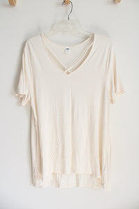 Old Navy Cream Criss-Cross V-Neck Top | XL