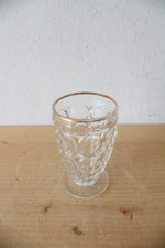 Vintage Jeanette Glass Gold Rimmed Thumbprint Pitcher & Glass Set