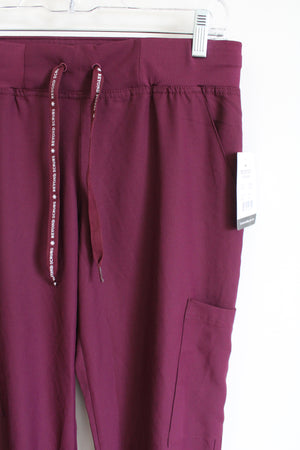 NEW Beyond Scrubs Wine Purple Jogger Tapered Pants | S Petite