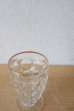 Vintage Jeanette Glass Gold Rimmed Thumbprint Pitcher & Glass Set