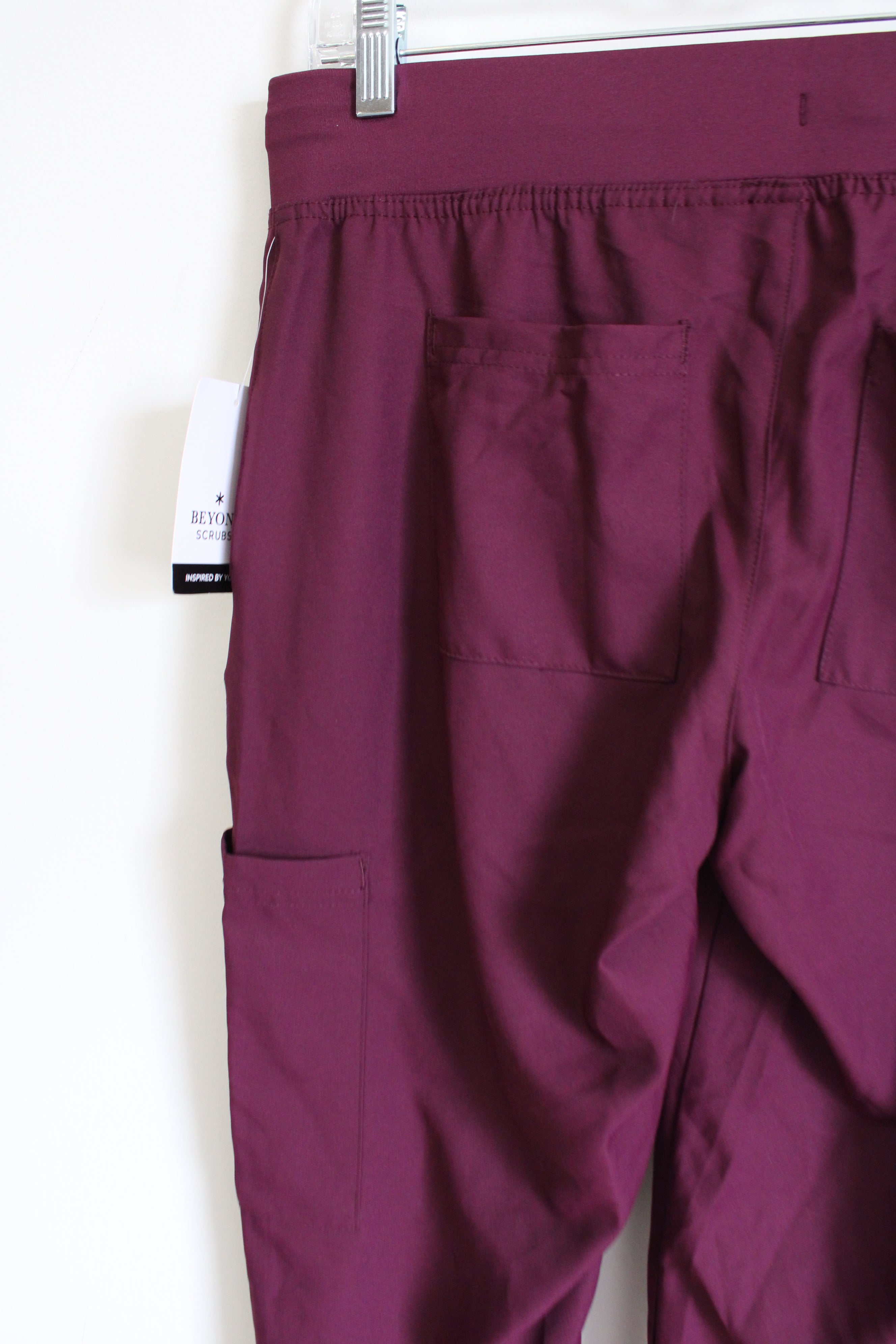 NEW Beyond Scrubs Wine Purple Jogger Tapered Pants | S Petite