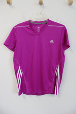 Adidas Purple Pink V-Neck Athletic Top | L