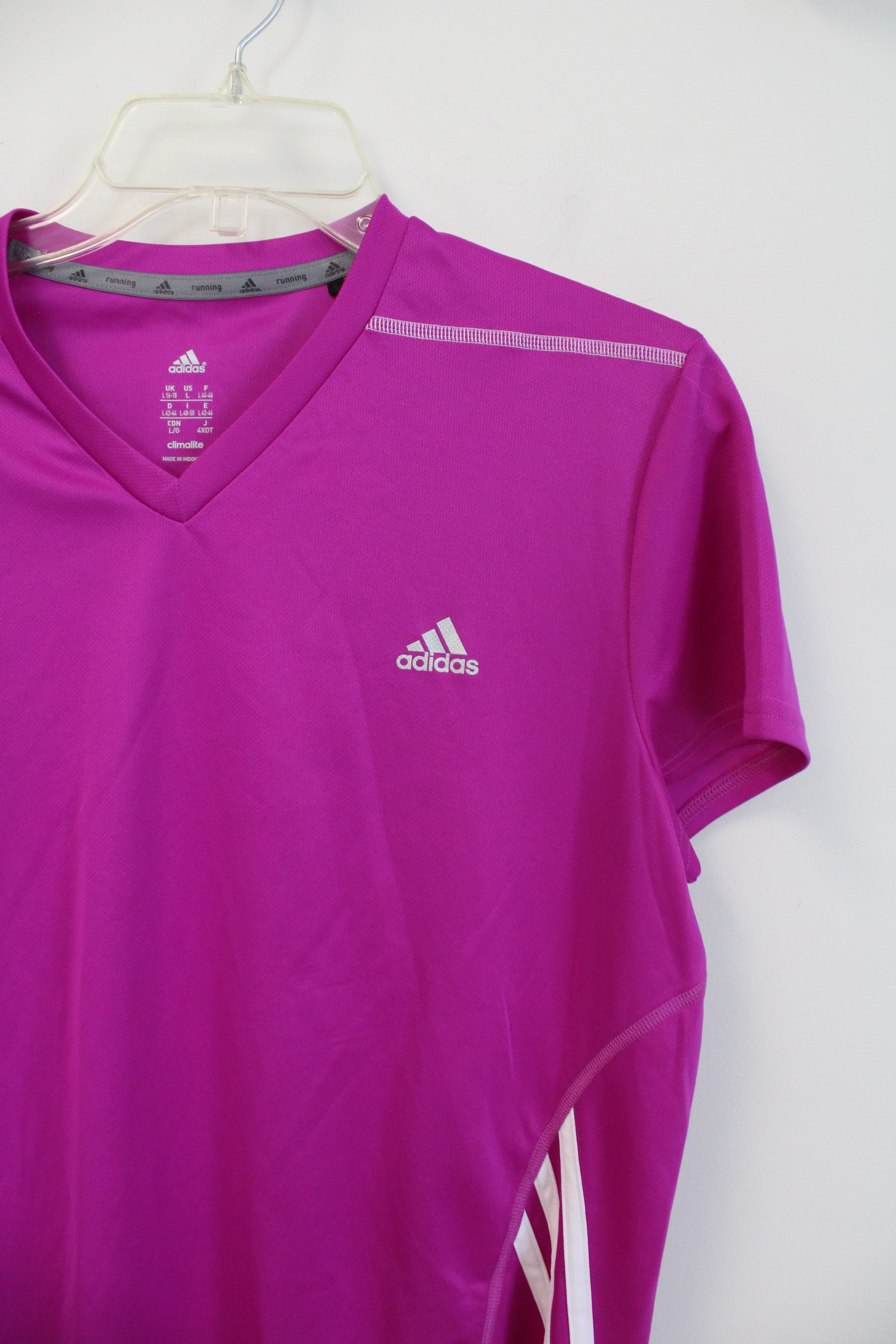 Adidas Purple Pink V-Neck Athletic Top | L