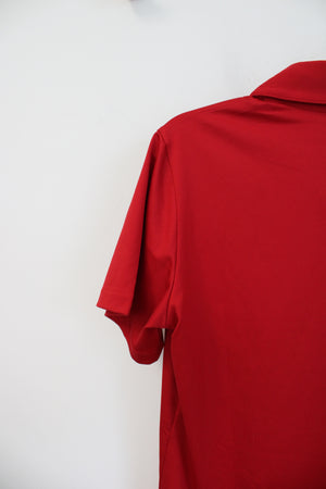 Lands' End Solid Red Athletic Polo Shirt | S