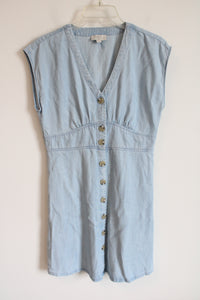 LOFT Light Chambray Button Down Dress | 6 Petite