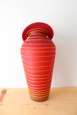 Azerbaijan Glassware Red & Yellow Swirl Tall Vase