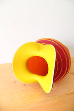 Azerbaijan Glassware Red & Yellow Swirl Tall Vase