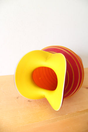 Azerbaijan Glassware Red & Yellow Swirl Tall Vase