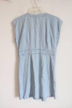 LOFT Light Chambray Button Down Dress | 6 Petite