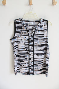 Calvin Klein Black & White Patterned Tank | S