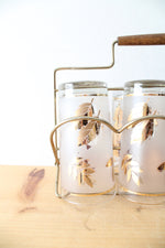Vintage Libbey Gold Leaf Set Of 8 Bar Glasses