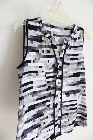 Calvin Klein Black & White Patterned Tank | S