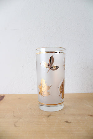 Vintage Libbey Gold Leaf Set Of 8 Bar Glasses