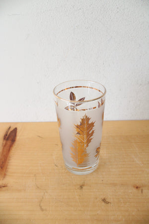 Vintage Libbey Gold Leaf Set Of 8 Bar Glasses