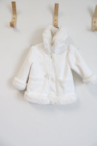 NEW Gymboree White Sueded Faux Fur Coat | 6-12 MO