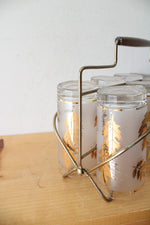 Vintage Libbey Gold Leaf Set Of 8 Bar Glasses