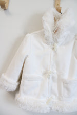 NEW Gymboree White Sueded Faux Fur Coat | 6-12 MO