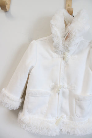 NEW Gymboree White Sueded Faux Fur Coat | 6-12 MO