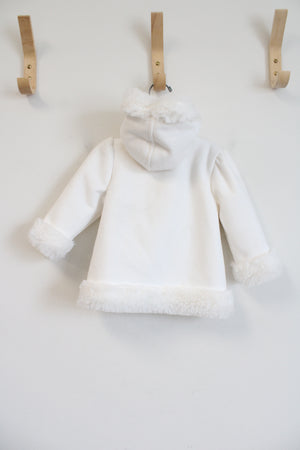 NEW Gymboree White Sueded Faux Fur Coat | 6-12 MO