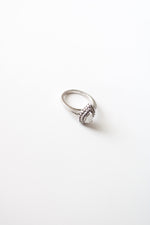 Pear Shaped Clear Rhinestone Sterling Silver Ring