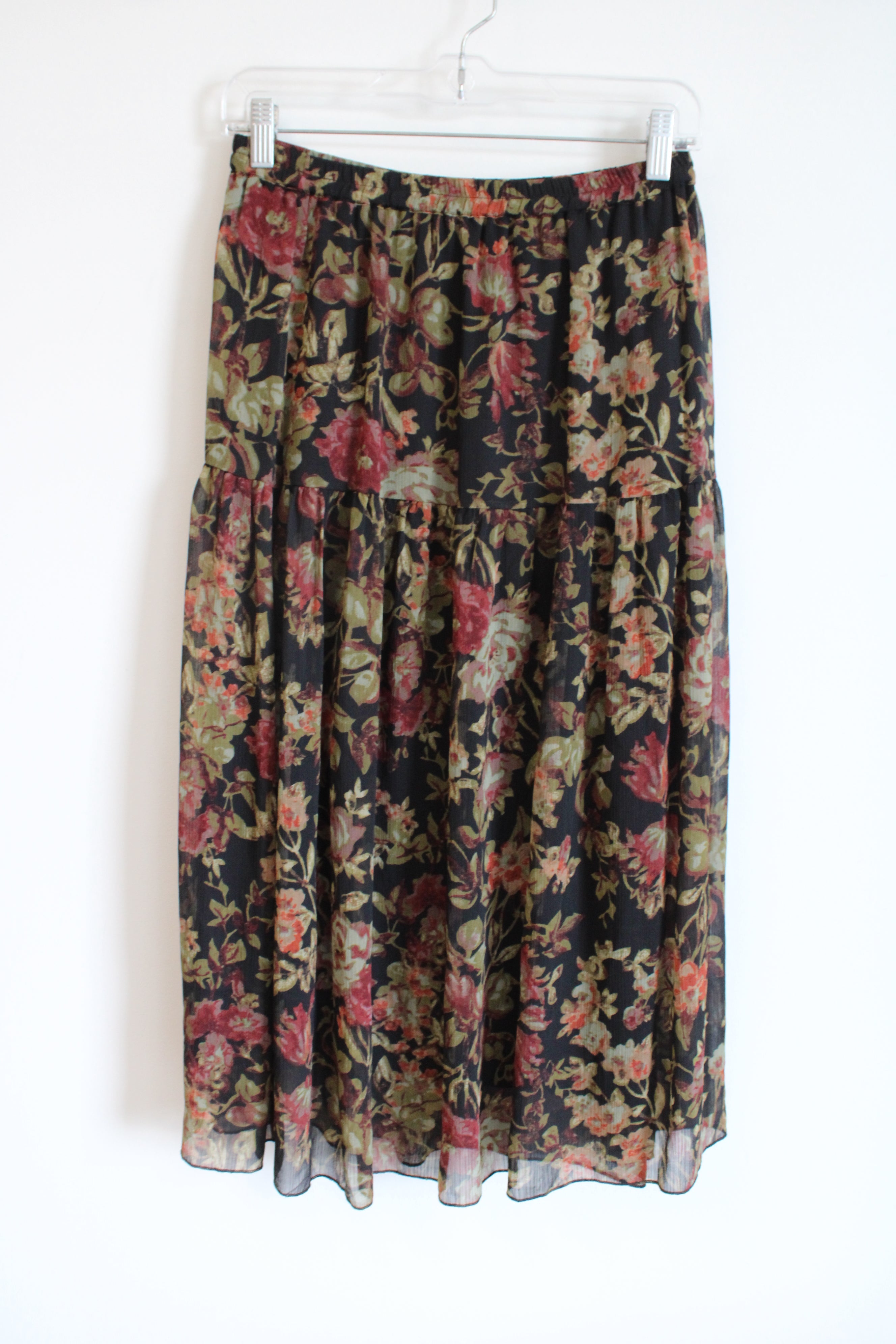 Lindea By Louis Dell'Olio Floral Chiffon Skirt | XS Petite