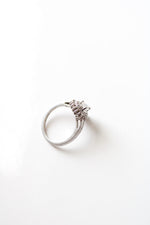 Pear Shaped Clear Rhinestone Sterling Silver Ring