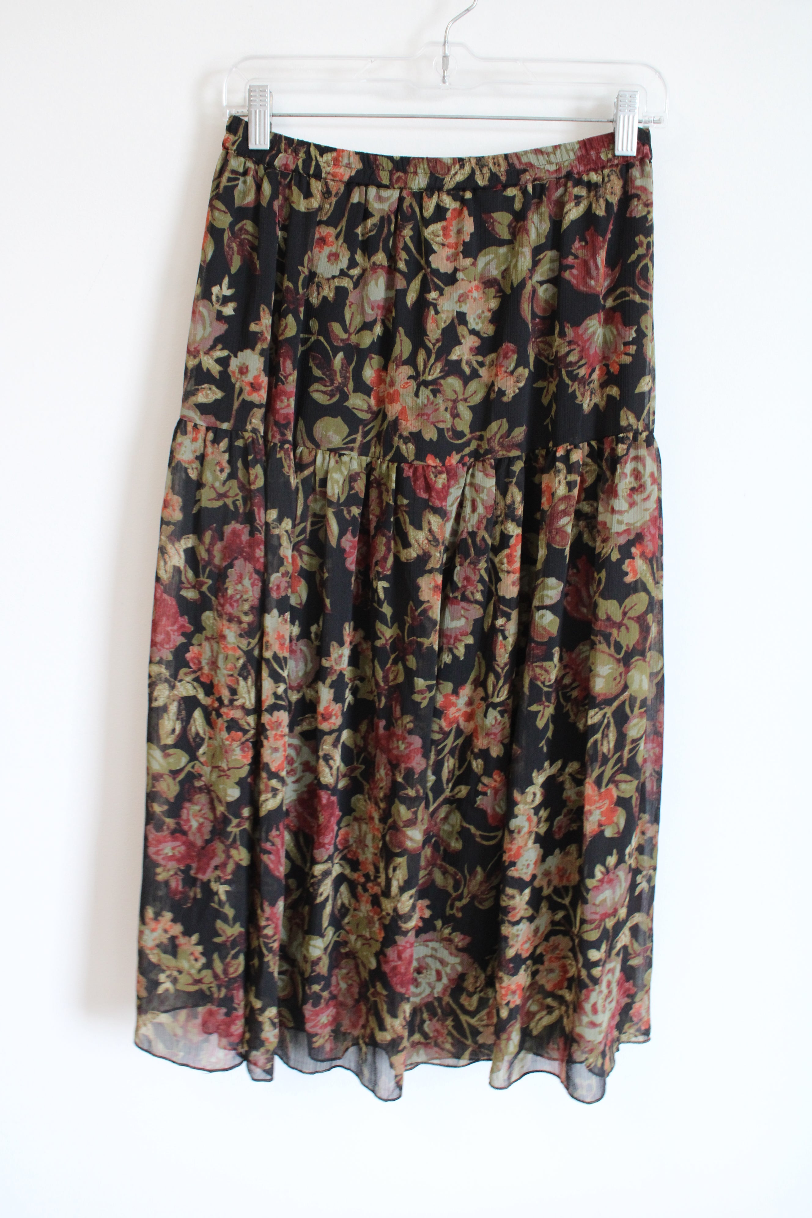 Lindea By Louis Dell'Olio Floral Chiffon Skirt | XS Petite