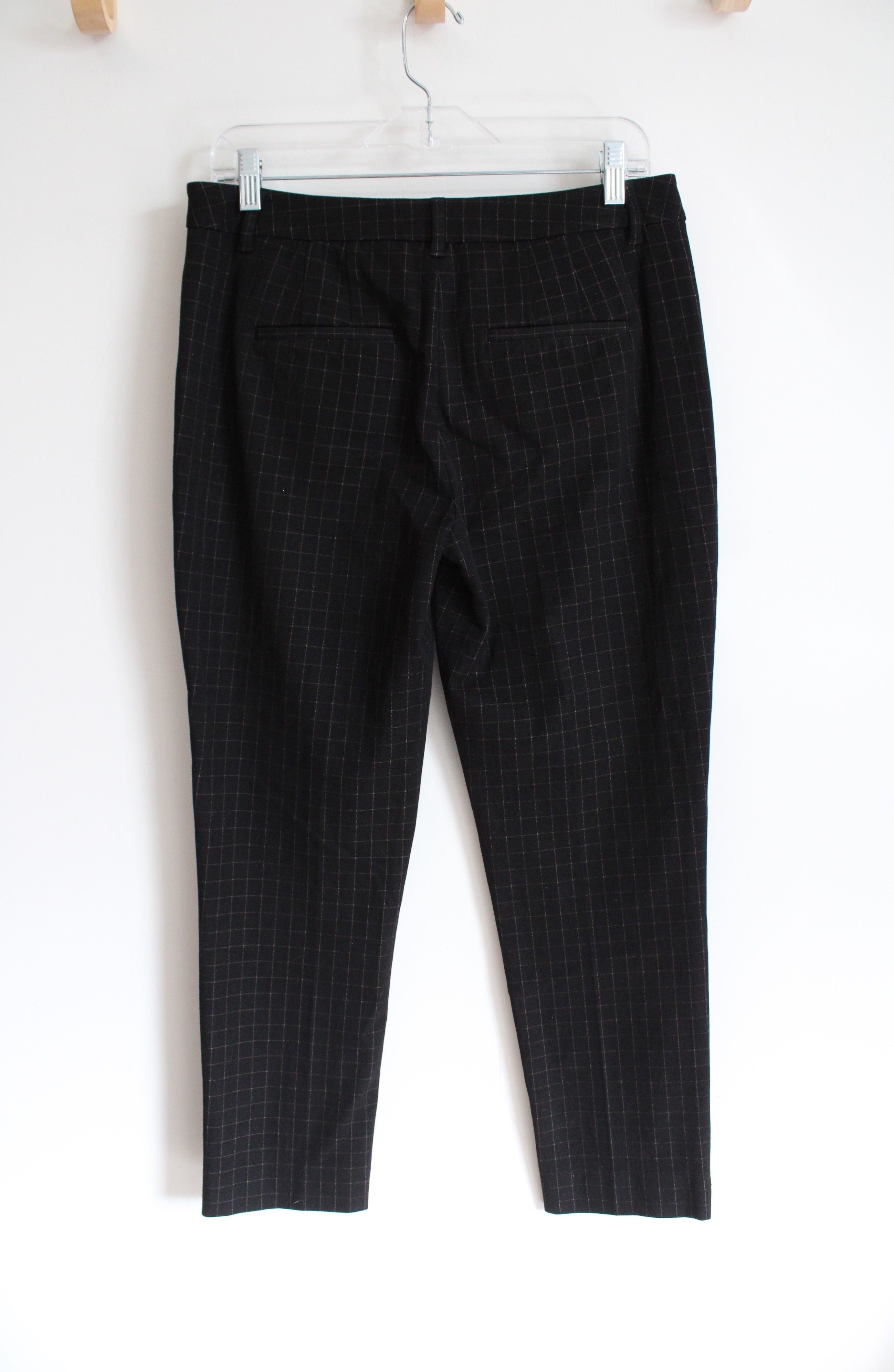 White House Black Market The Slim Ankle Black Brown Plaid Pants | 6