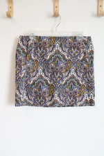 J.Crew Stretch Paisley Mini Skirt | 6