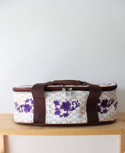 Temptations By Tara Purple Floral Lace 3 Quart Oval Casserole Dish & Insulated Carrier