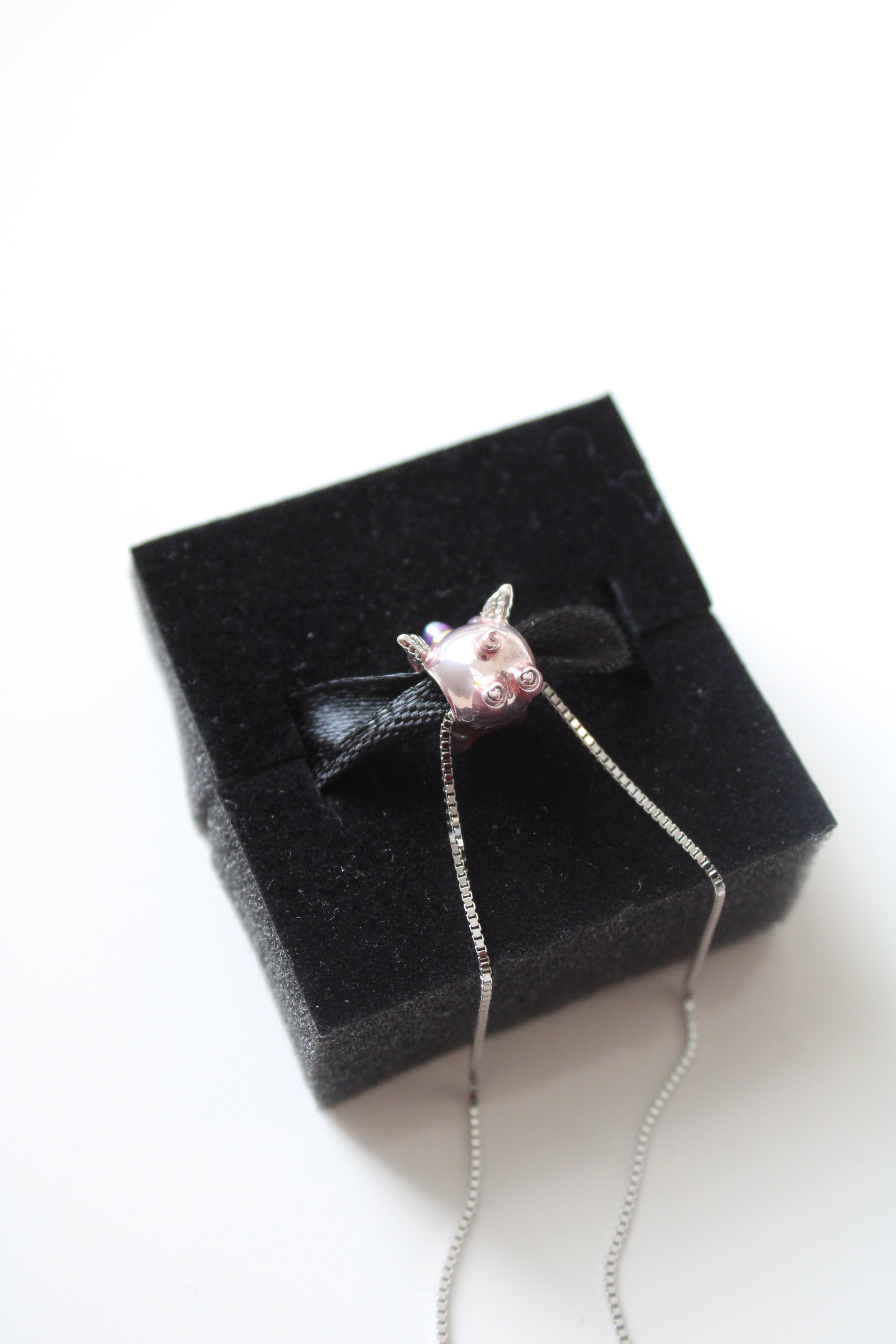 Pandora Pink Pig With Wings Pendant Necklace