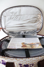 Temptations By Tara Purple Floral Lace 3 Quart Oval Casserole Dish & Insulated Carrier