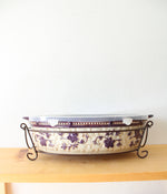 Temptations By Tara Purple Floral Lace 3 Quart Oval Casserole Dish & Insulated Carrier
