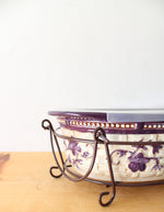Temptations By Tara Purple Floral Lace 3 Quart Oval Casserole Dish & Insulated Carrier