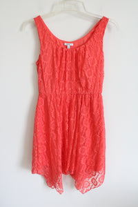 A.U.W Coral Pink Lace Dress | M