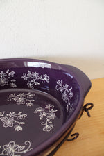 Temptations By Tara Purple Floral Lace 3 Quart Oval Casserole Dish & Insulated Carrier