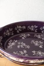 Temptations By Tara Purple Floral Lace 3 Quart Oval Casserole Dish & Insulated Carrier