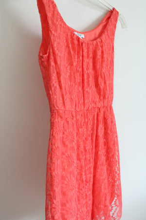 A.U.W Coral Pink Lace Dress | M