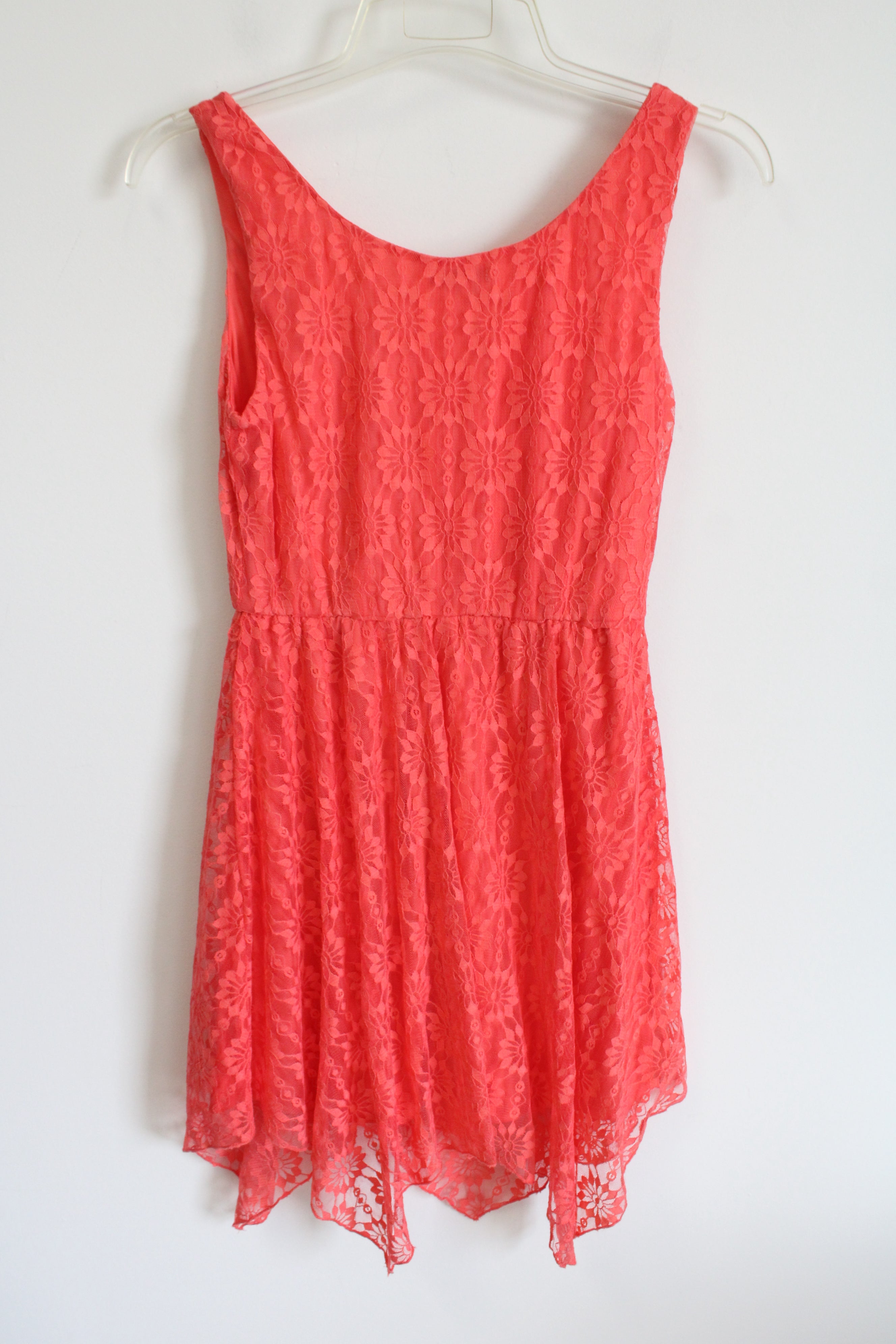 A.U.W Coral Pink Lace Dress | M