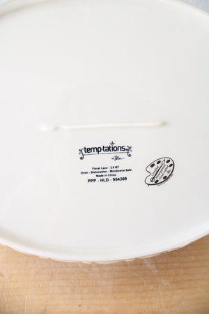 Temptations By Tara Purple Floral Lace 3 Quart Oval Casserole Dish & Insulated Carrier