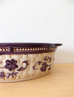 Temptations By Tara Purple Floral Lace 3 Quart Oval Casserole Dish & Insulated Carrier