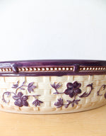 Temptations By Tara Purple Floral Lace 3 Quart Oval Casserole Dish & Insulated Carrier