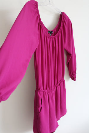 Aqua Magenta Pink Chiffon Romper | XS