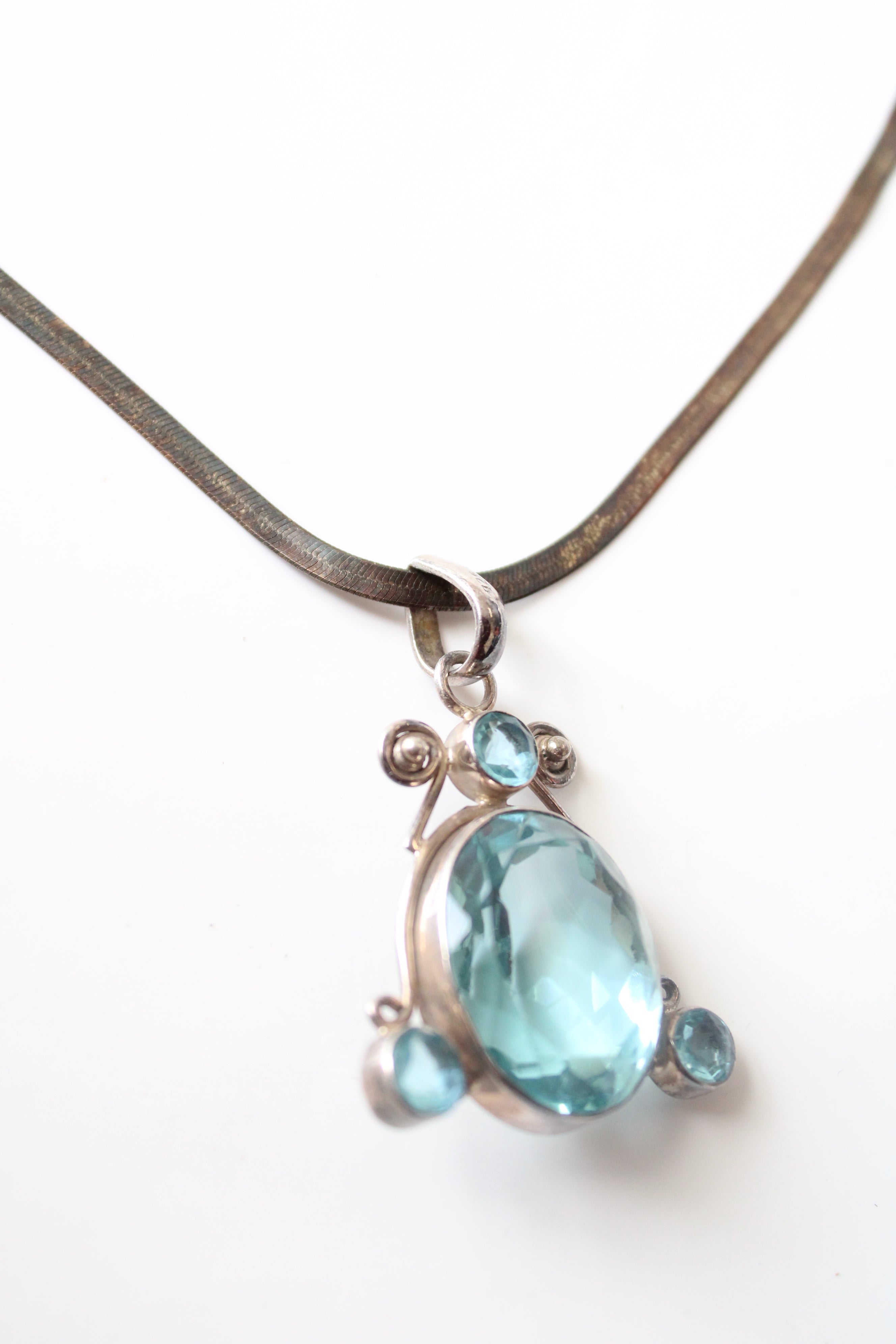 Blue Topaz Sterling Silver Necklace